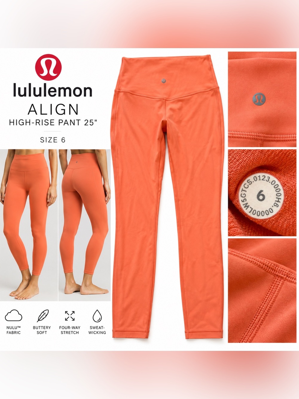 🧡 Lululemon Align High-Rise Pant 25” – Size 6